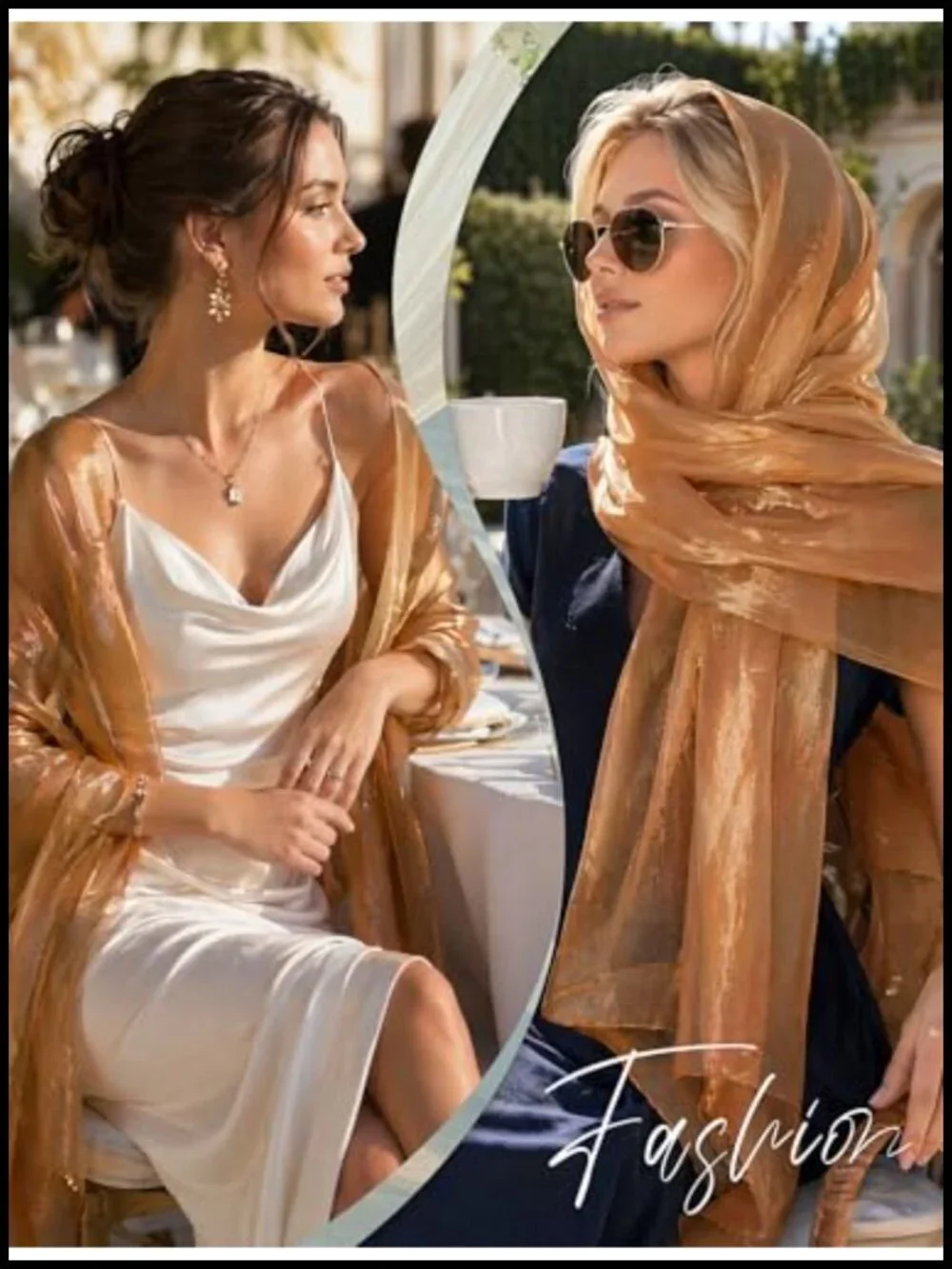 Women's Sheer Silky Organza Wrap Shawl for Evening Dress Wedding Bridal Party